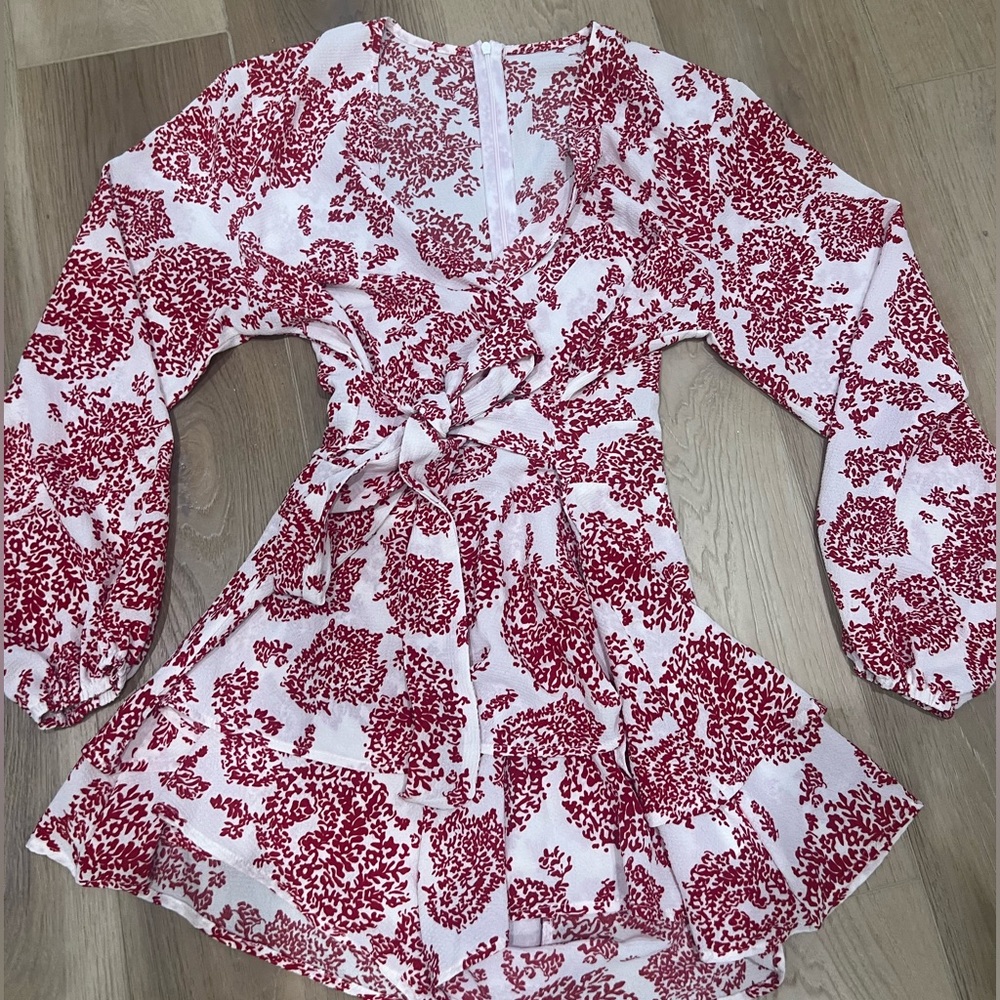 Printed long sleeve romper